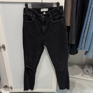 Abercrombie & Fitch Black Cropped Jeans